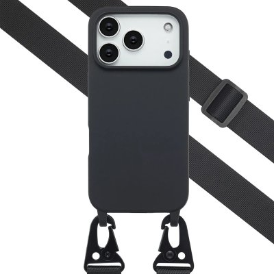 SELENCIA  Coque silicone avec cordon amovible Apple iPhone 17 Pro - Noir