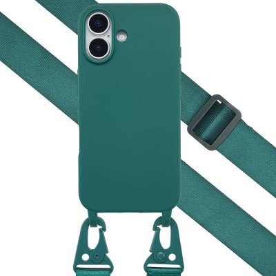 SELENCIA  Coque silicone avec cordon amovible Apple iPhone 17 - Vert fonc&eacute;