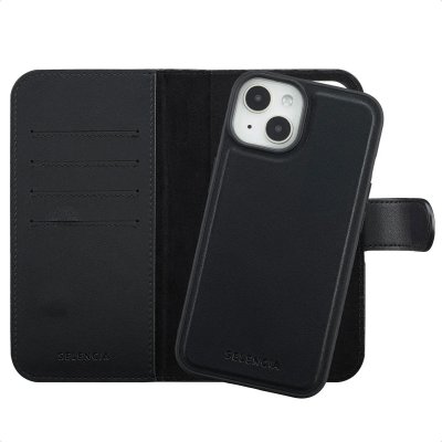 SELENCIA  &Eacute;tui portefeuille amovible Olyn avec MagSafe Apple iPhone 14 / 13 - Noir