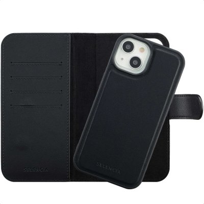 SELENCIA  &Eacute;tui portefeuille amovible Olyn avec MagSafe Apple iPhone 15 - Noir