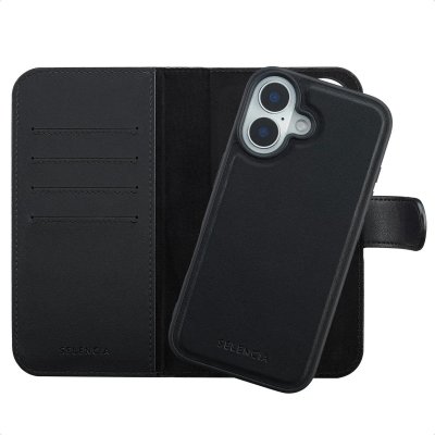 SELENCIA  &Eacute;tui portefeuille amovible Olyn avec MagSafe Apple iPhone 16 - Noir