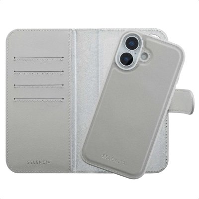 SELENCIA  &Eacute;tui portefeuille amovible Olyn avec MagSafe Apple iPhone 17 - Gris