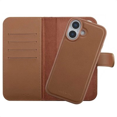 SELENCIA  &Eacute;tui portefeuille amovible Olyn avec MagSafe Apple iPhone 17 - Marron