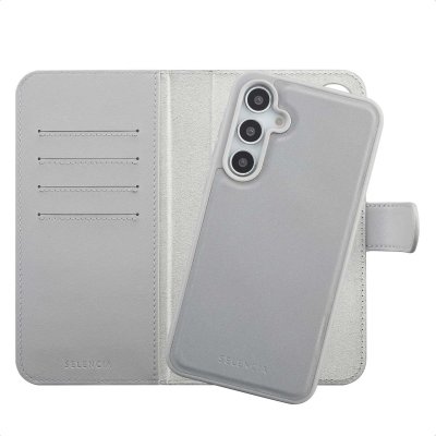 SELENCIA  &Eacute;tui portefeuille amovible Olyn avec MagSafe Samsung Galaxy A35 / A55 - Gris