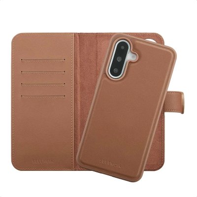 SELENCIA  &Eacute;tui portefeuille amovible Olyn avec MagSafe Samsung Galaxy A36 - Marron