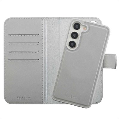 SELENCIA  &Eacute;tui portefeuille amovible Olyn avec MagSafe Samsung Galaxy S23 - Gris