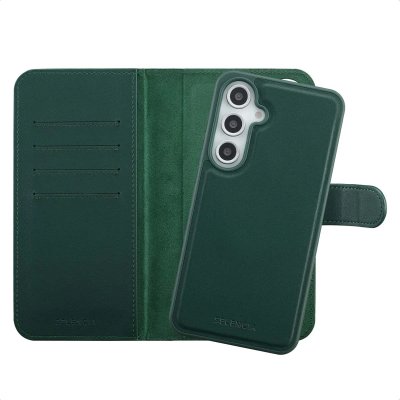 SELENCIA  &Eacute;tui portefeuille amovible Olyn avec MagSafe Samsung Galaxy S24 FE - Vert