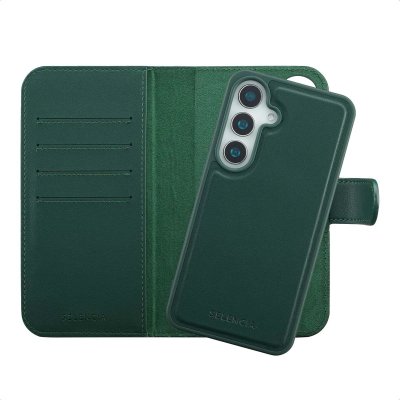 SELENCIA  &Eacute;tui portefeuille amovible Olyn avec MagSafe Samsung Galaxy S24 / S25 - Vert