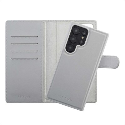 SELENCIA  &Eacute;tui portefeuille amovible Olyn avec MagSafe Samsung Galaxy S24 Ultra - Gris