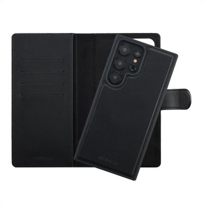 SELENCIA  &Eacute;tui portefeuille amovible Olyn avec MagSafe Samsung Galaxy S24 Ultra - Noir