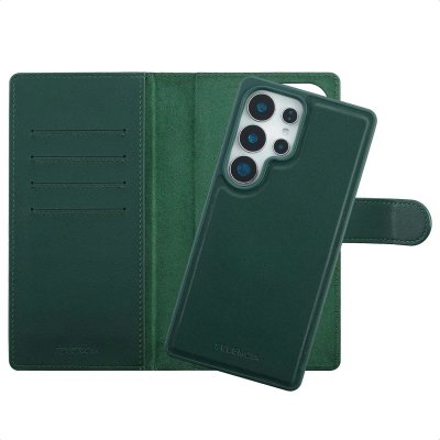 SELENCIA  &Eacute;tui portefeuille amovible Olyn avec MagSafe Samsung Galaxy S25 Ultra - Vert