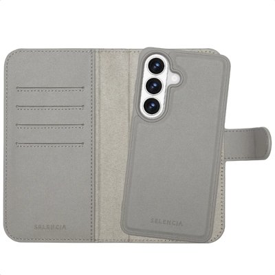 SELENCIA  &Eacute;tui portefeuille amovible Olyn avec MagSafe Samsung Galaxy S26 - Gris