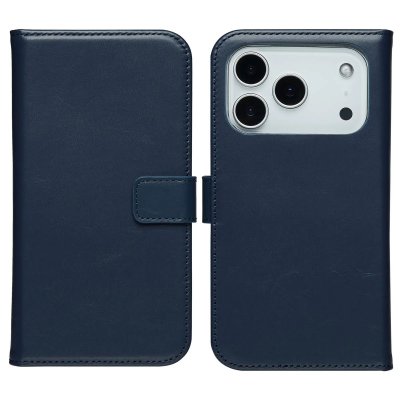 SELENCIA  &Eacute;tui portefeuille en cuir v&eacute;ritable Apple iPhone 17 Pro Max - Bleu