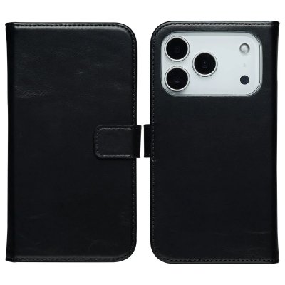 SELENCIA  &Eacute;tui portefeuille en cuir v&eacute;ritable Apple iPhone 17 Pro - Noir