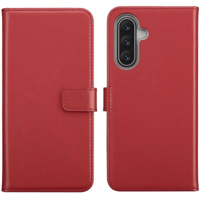 SELENCIA  &Eacute;tui portefeuille en cuir v&eacute;ritable Samsung Galaxy A17 - Rouge