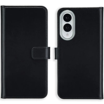 SELENCIA  &Eacute;tui portefeuille en cuir v&eacute;ritable Samsung Galaxy S25 Edge - Noir