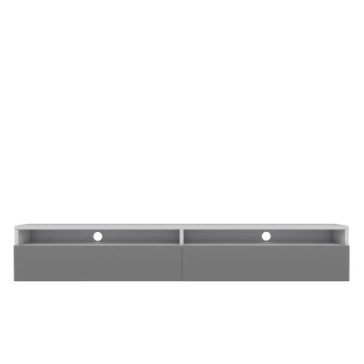 SELSEY  - rednaw - Meuble tv - 180 cm - blanc mat / gris brillant - scandinave - moderne