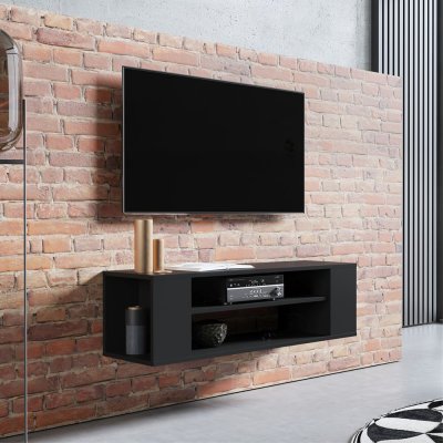 SELSEY  Weri - Meuble TV - 100 cm, Noir - Style Moderne