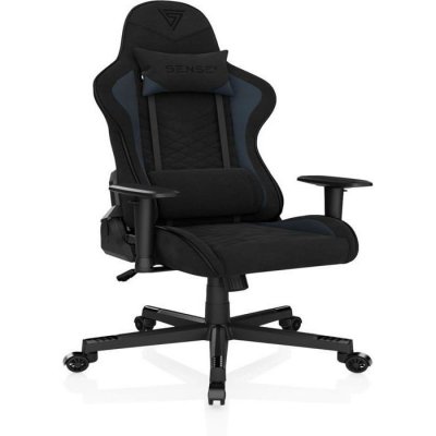 SENSE7  Chaise de Gamer, Noir/Bleu, 43-52 x 69,5 x 57