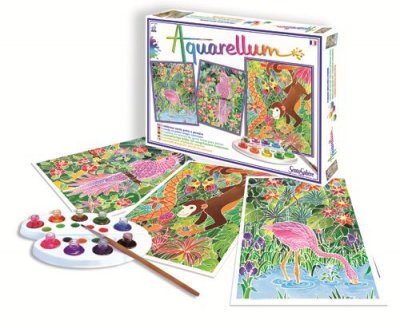 SENTOSPHERE Sentosph&egrave;re Aquarellum Amazonie Sentosph&egrave;re - 3 Tableaux De Peinture Au Num&eacute;ro