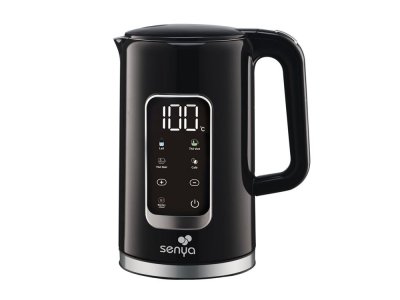 SENYA  Bouilloire &eacute;lectrique programmable double paroi noire avec 5 menus automatiques SYBF-K043N 