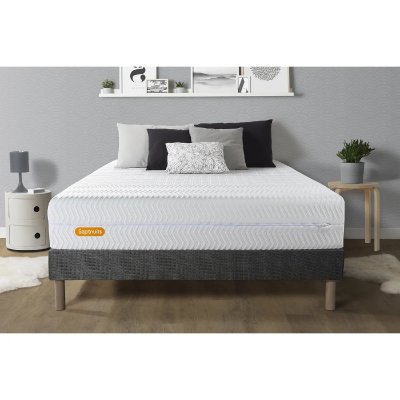 SEPTNUITS  - Ensemble matelas et sommier Memo Bio gris fonc&eacute; - 140x200 cm