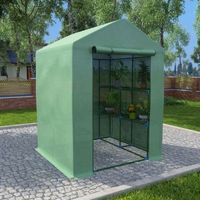 VIDAXL Serre avec &eacute;tag&egrave;res Acier 143x143x195 cm