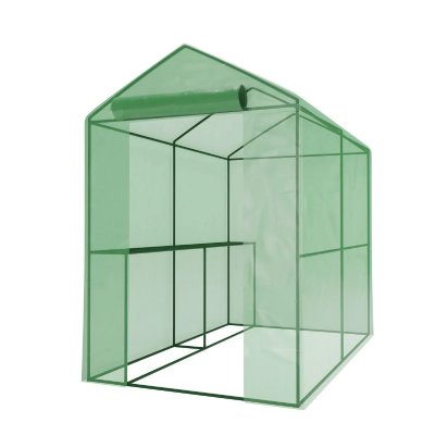 EUROSPEN Serre de Jardin 2m&sup2; - b&acirc;che arm&eacute;e - avec &eacute;tag&egrave;res et porte zip&eacute;e