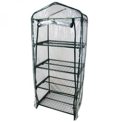 LINXOR Serre de jardin 4 &eacute;tag&egrave;res 69 x 49 x 160 cm transparente en plastique PVC
