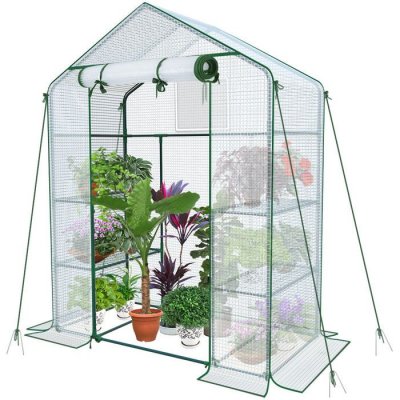 VOUNOT Serre de jardin avec etageres et bache pe renforcee 135g/m2 143x73x195cm