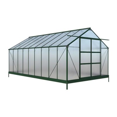 VENTE UNIQUE Serre de Jardin en polycarbonate de 16,8 m&sup2; IXORA avec embase