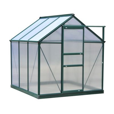 OUTSUNNY Serre de jardin polycarbonate alu. vert