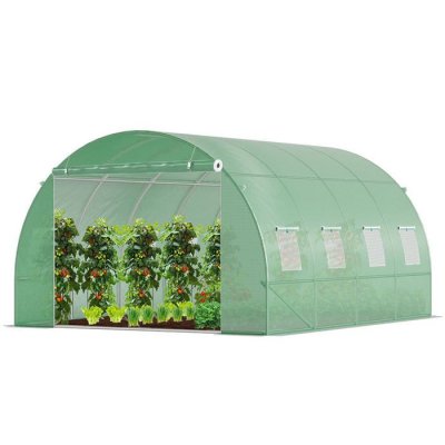 VOUNOT Serre de jardin tunnel 12m2 en acier galvanise- taille : 4x3x2m