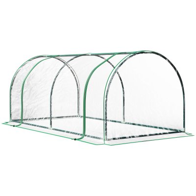 OUTSUNNY Serre de jardin tunnel &agrave; tomates acier &eacute;poxy PVC
