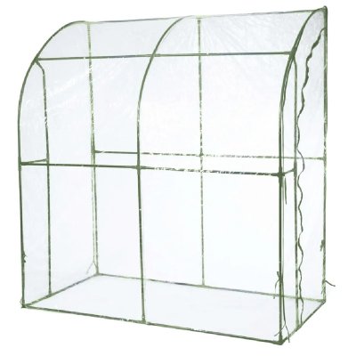 NATURE Serre murale de jardin PVC 2 m&sup2; l.200 x P.100 x H.215 cm