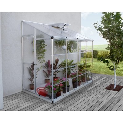 PALRAM Serre polycarbonate adoss&eacute;e argent 2,90 m&sup2; -  Canopia