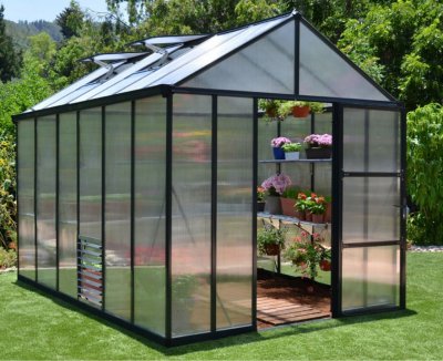 PALRAM Serre polycarbonate Glory anthracite 8.60 m&sup2; -  Canopia