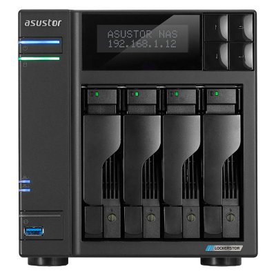 ASUSTOR Serveur NAS  AS6604T 90-AS6604T00-MD30 4 Baies Intel Celeron J4125 USB 3.0 SATA Noir