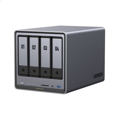 Serveur nas ugreen 4 baies dx4800 plus 112 to gris gris anodis&eacute;