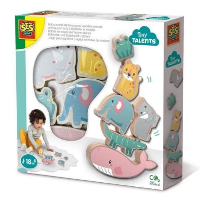 SES CREATIVE SES Creativ e&reg; Jeu d'&eacute;quilibre et d'empilement Animaux en bois