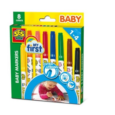 SES CREATIVE &reg; Feutres marqueurs enfant My first Baby, 8 couleurs