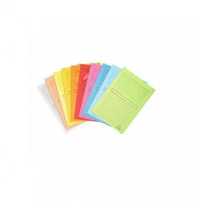 EXACOMPTA Set 100 Chemises &Agrave; Fen&ecirc;tre Super 160g/m2 22x31cm Assorties
