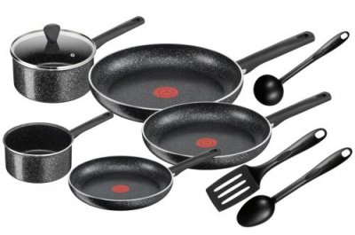 TEFAL Set 9 pi&egrave;ces - BRUT EFFET PIERRE - C2649202