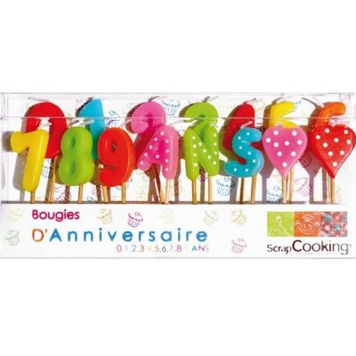 SCRAPCOOKING Set complet 15 bougies d'anniversaire 