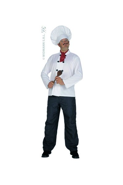 WIDMANN Set Cuisinier ( Coiffe + Casaque + Foulard) - Blanc - Taille Unique