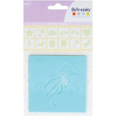 ARTEMIO Set de 12 Pochoirs ""Rainbow"" d' 9x9 cm