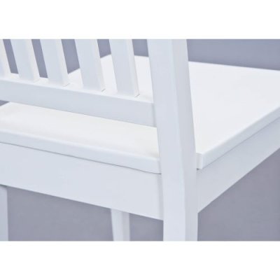 Set de 2 chaises en h&ecirc;tre massif peint en blanc