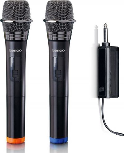 LENCO Set de 2 microphones sans fil  MCW-020BK Noir