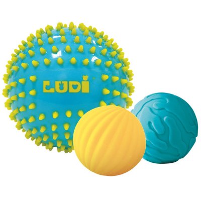 LUDI Set de 3 balles sensorielles  Bleu