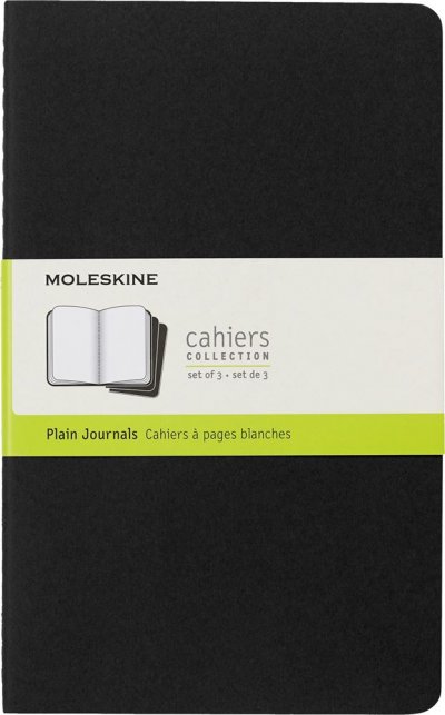 MOLESKINE Set de 3 cahiers grand format  A pages blanches Noir